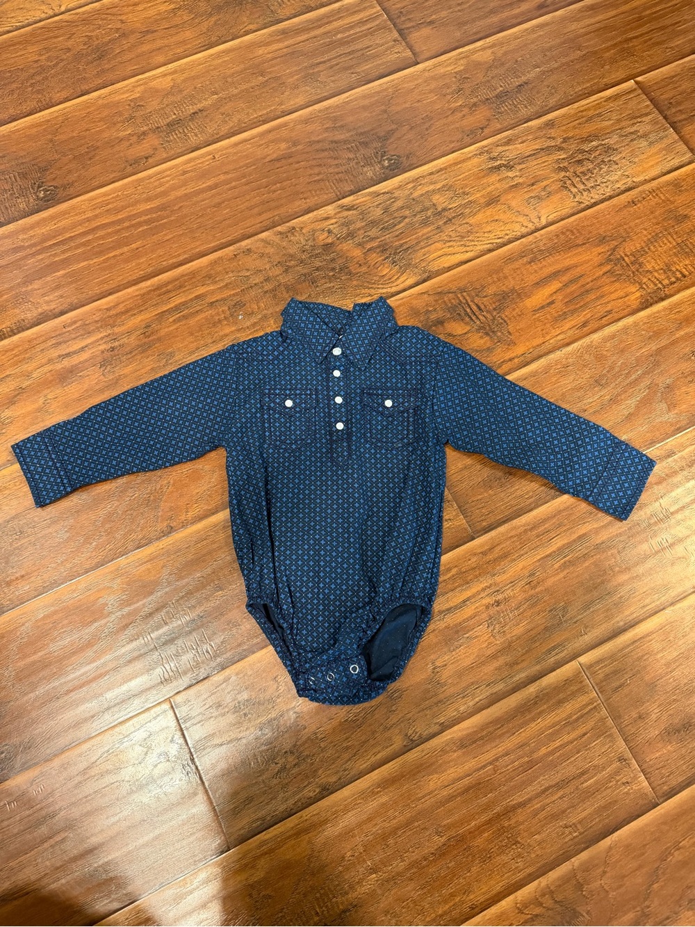 Baby Boy Rafter Co. Pearl Snap Long Sleeve Onsie